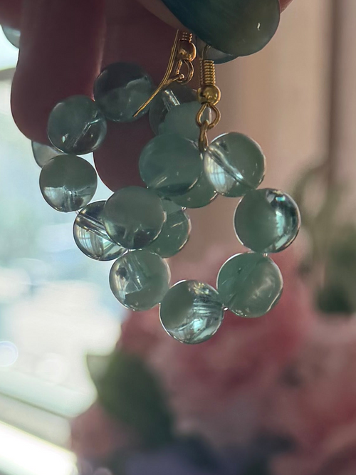 celestial tides earrings - aquamarine & moonstone