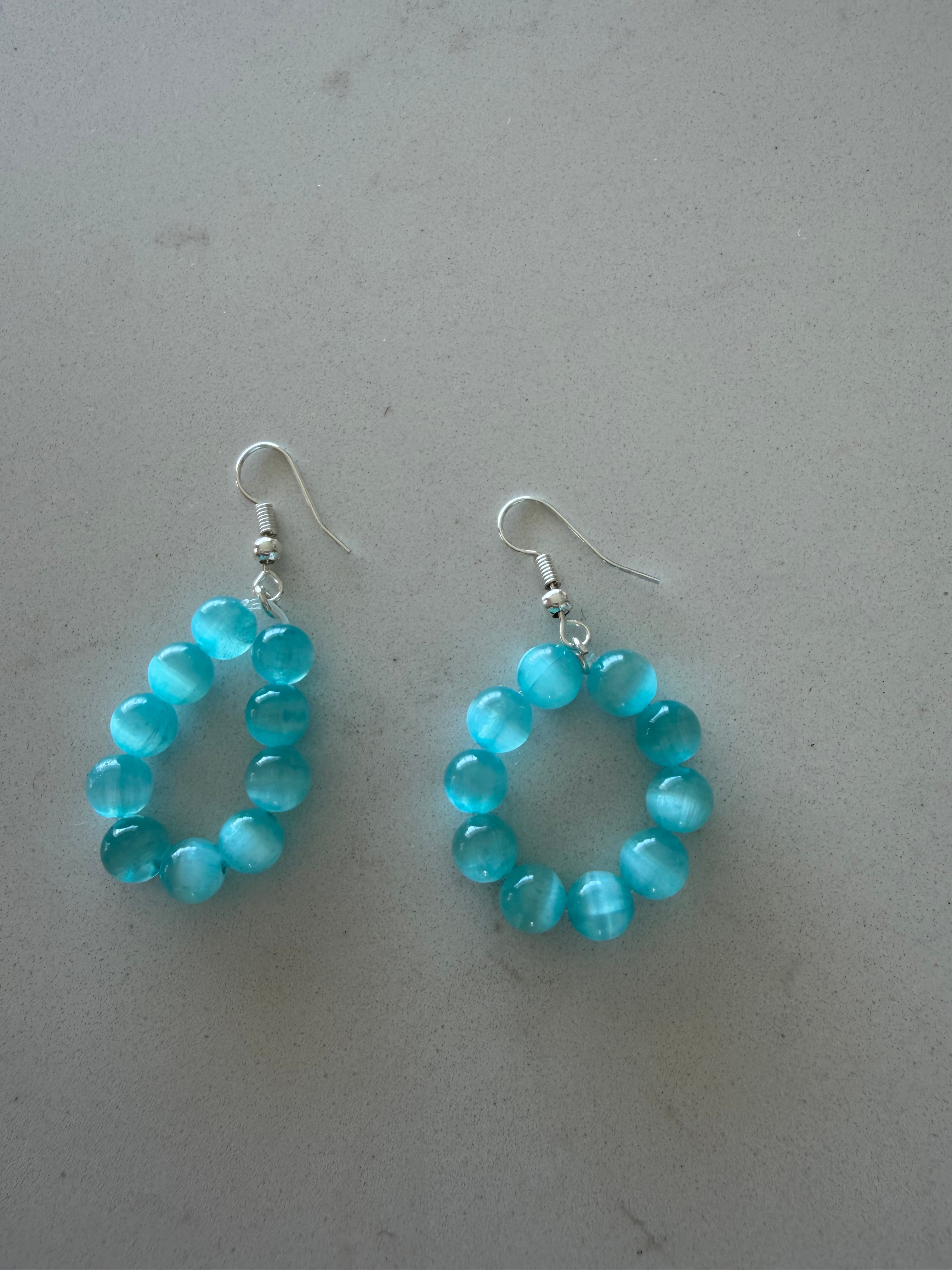 celestial tides earrings - aquamarine & moonstone